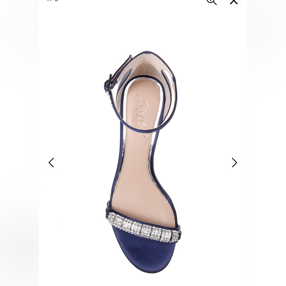 Jewel Badgley Mischka Midnight Blue Heels with Sparkling Embellishments